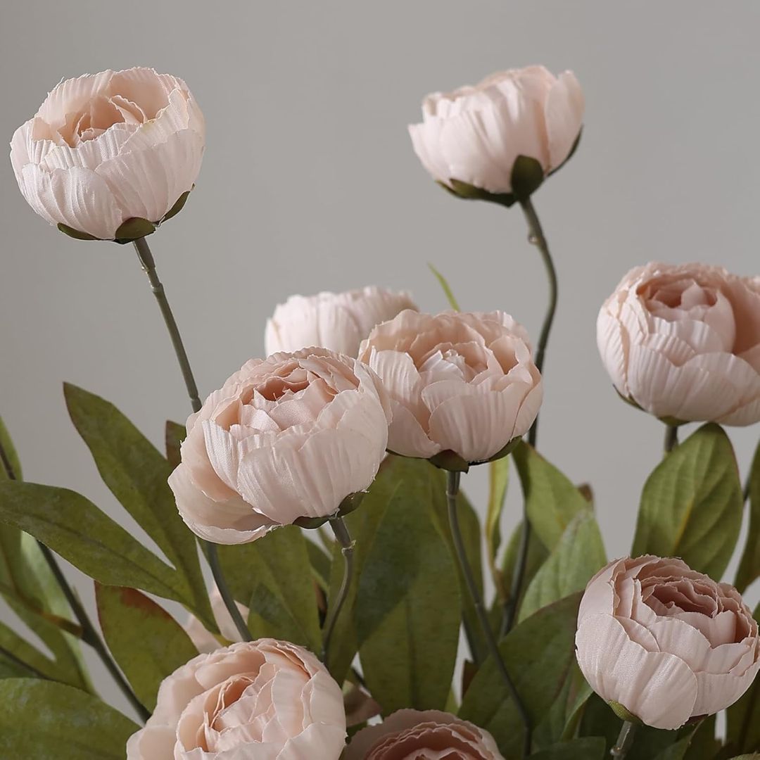 Faux Silk Peony Stems