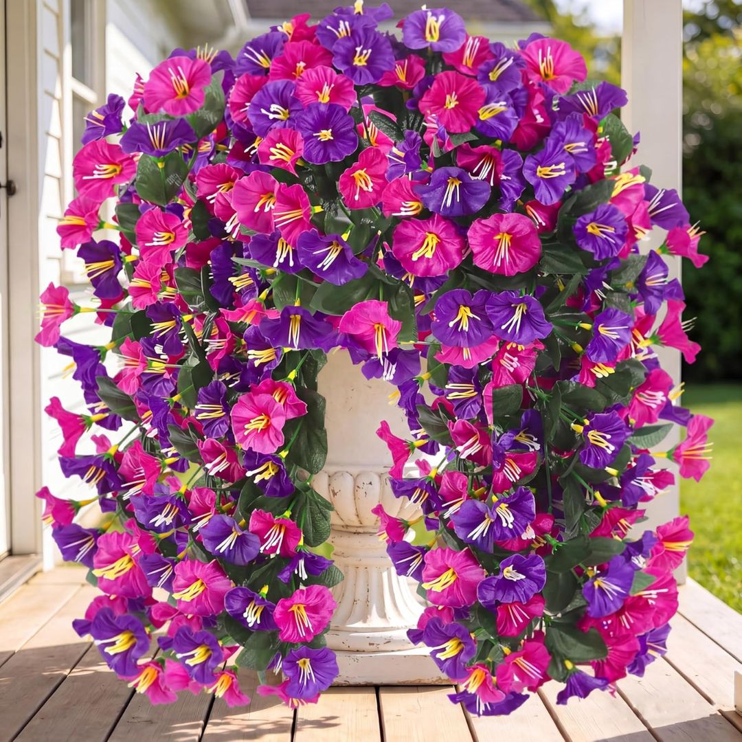 Artificial Morning Glory Flowers - Always in Bloom, Never Needs Watering
