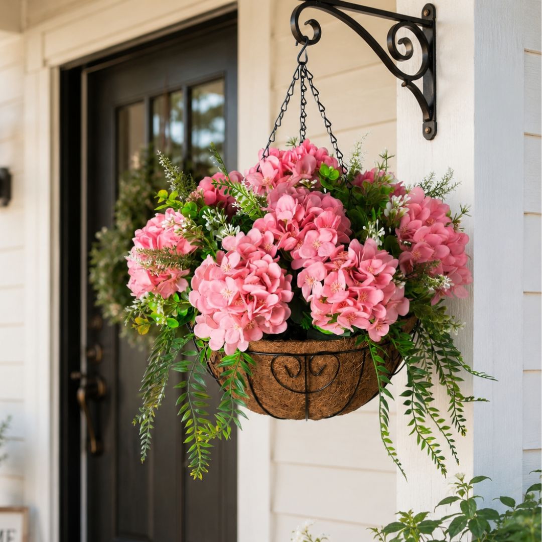 Artificial Hanging Hydrangea Basket