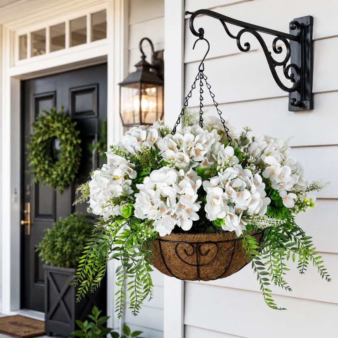 Artificial Hanging Hydrangea Basket