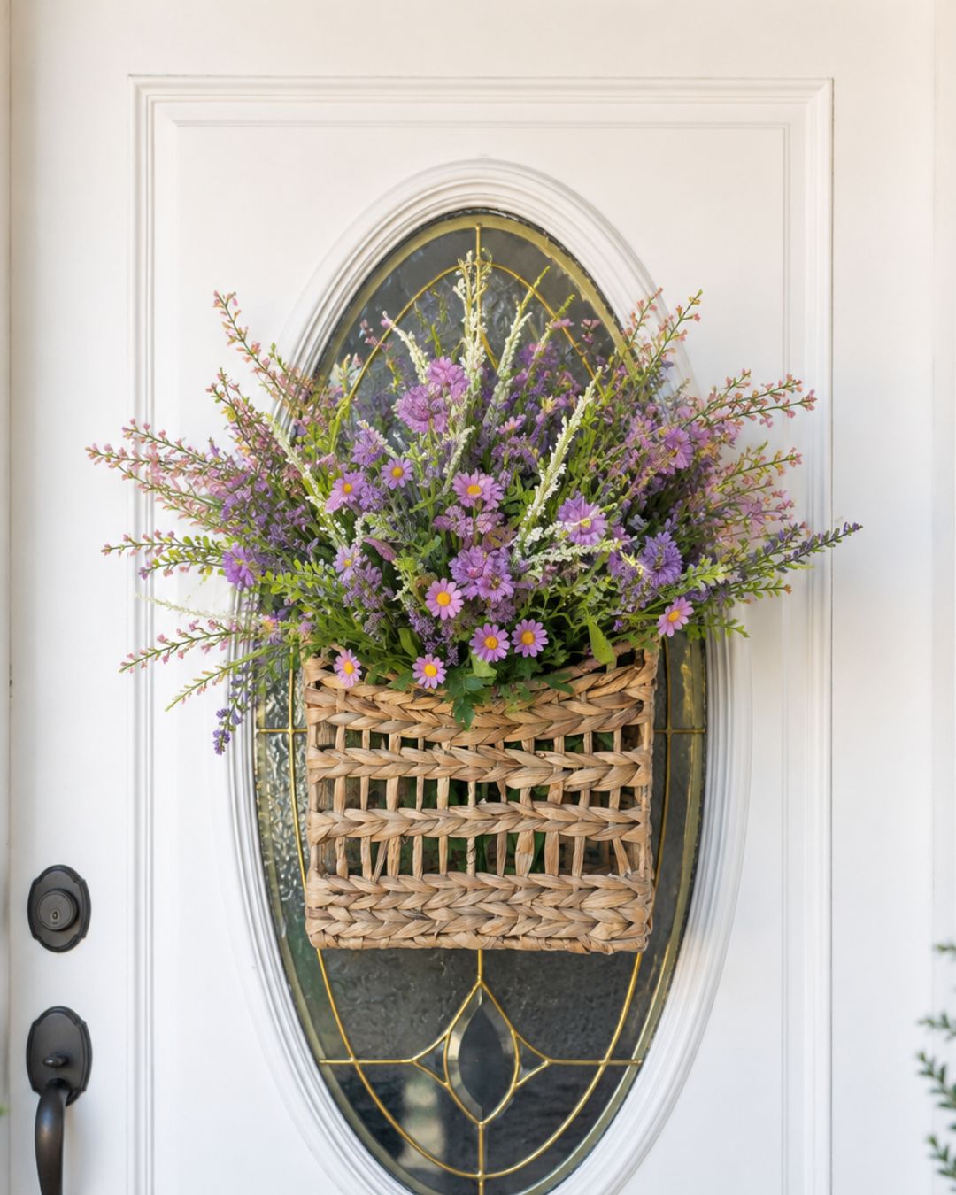 The Faux Wildflower Door Basket