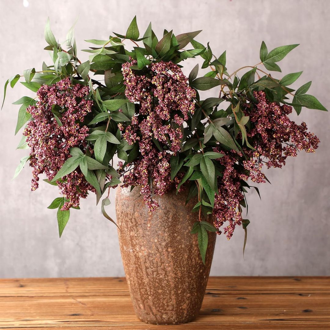 Faux Plum Berry Stems