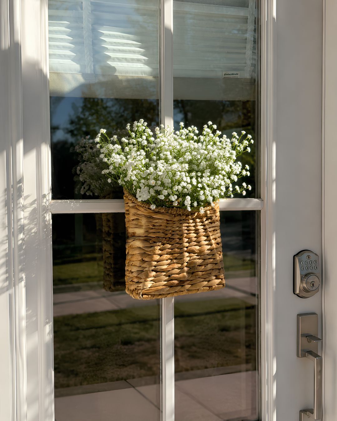 The Faux Baby's Breath Door Basket