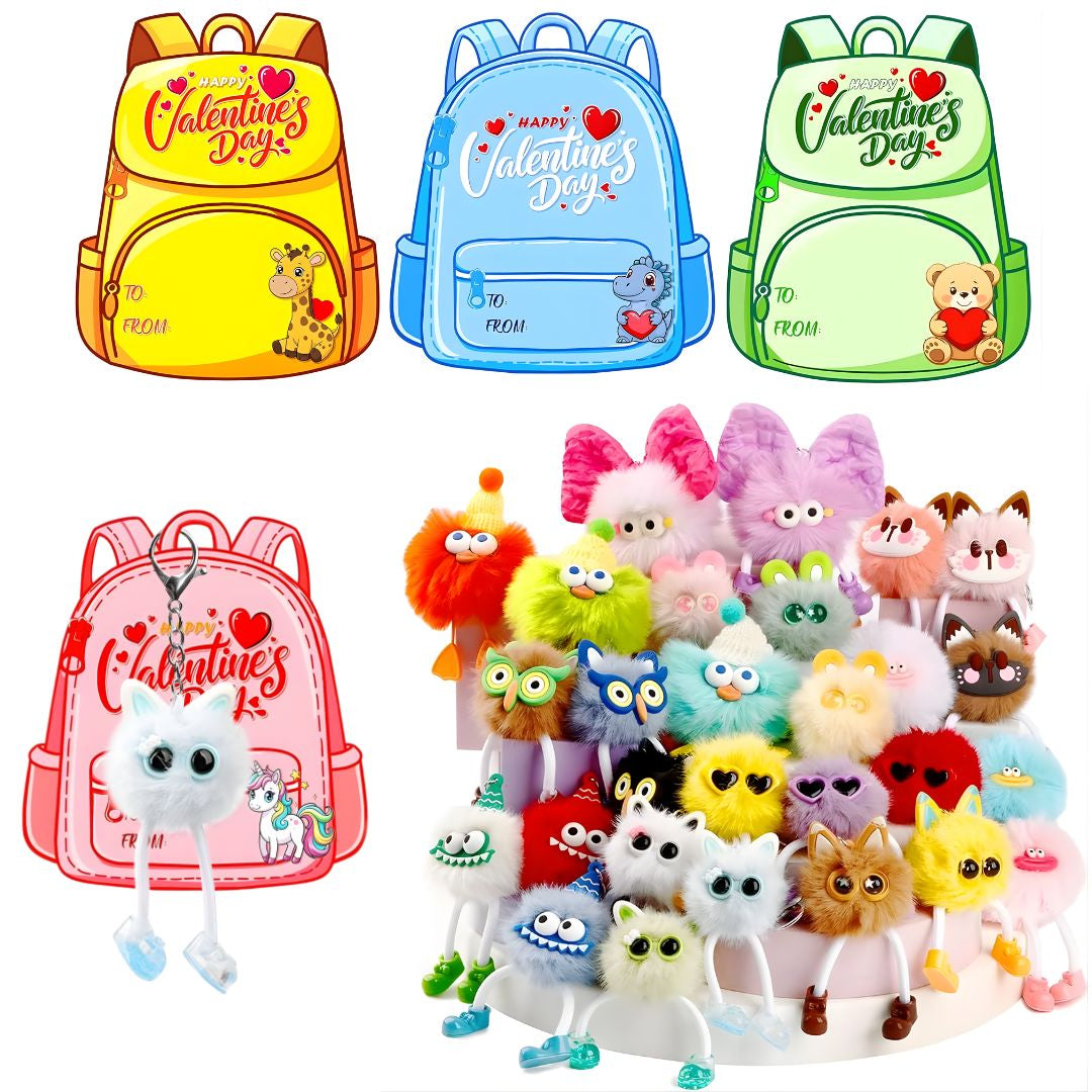 Kids plush keychain set