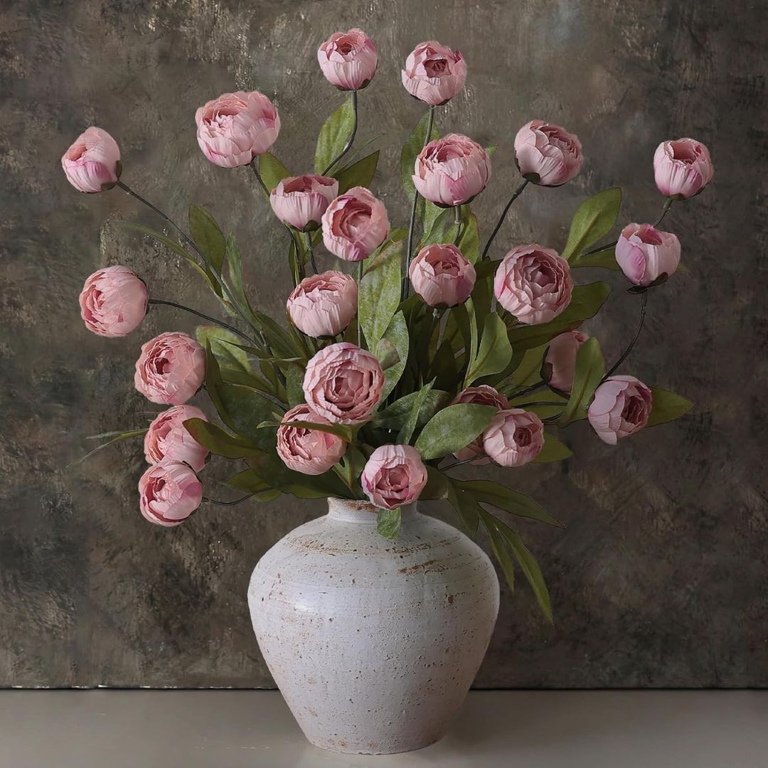 Faux Silk Peony Stems