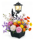 Solar lamp post with planter