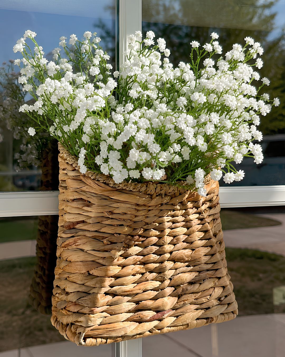 The Faux Baby's Breath Door Basket