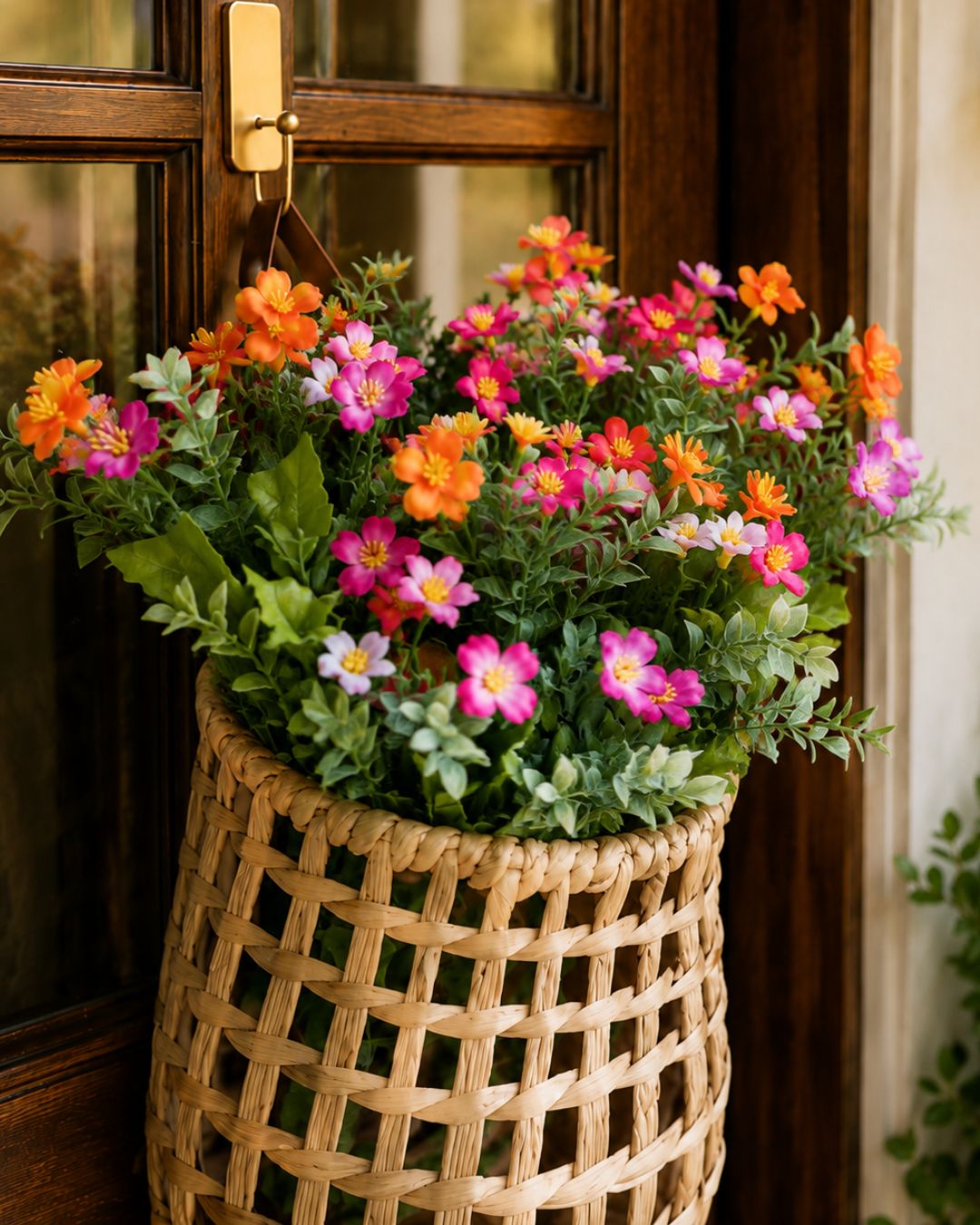 The Faux Garden Flower Door Basket