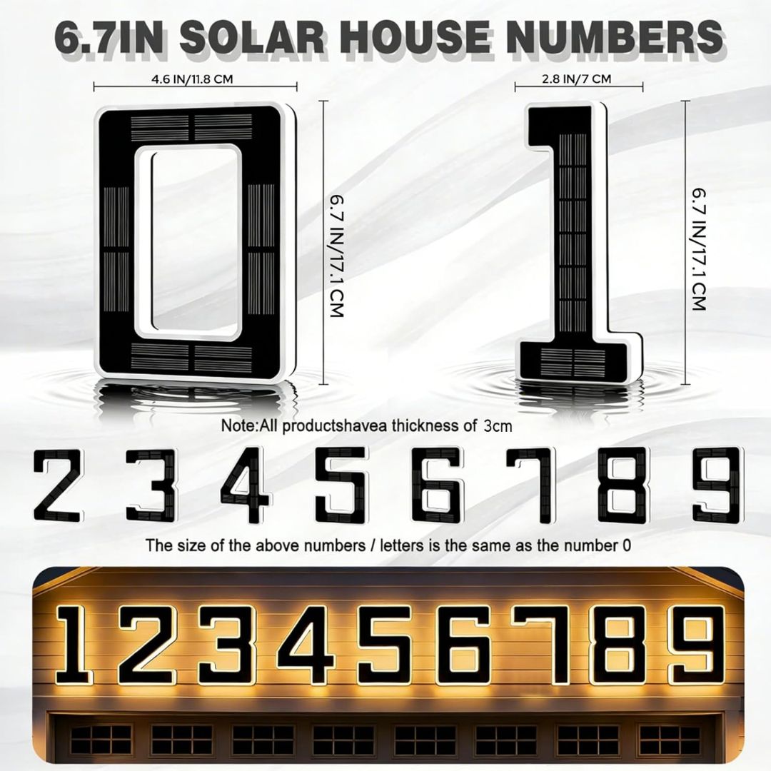 Solar LED House Number Sign