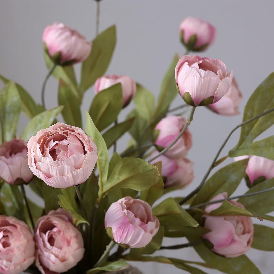 Faux Silk Peony Stems