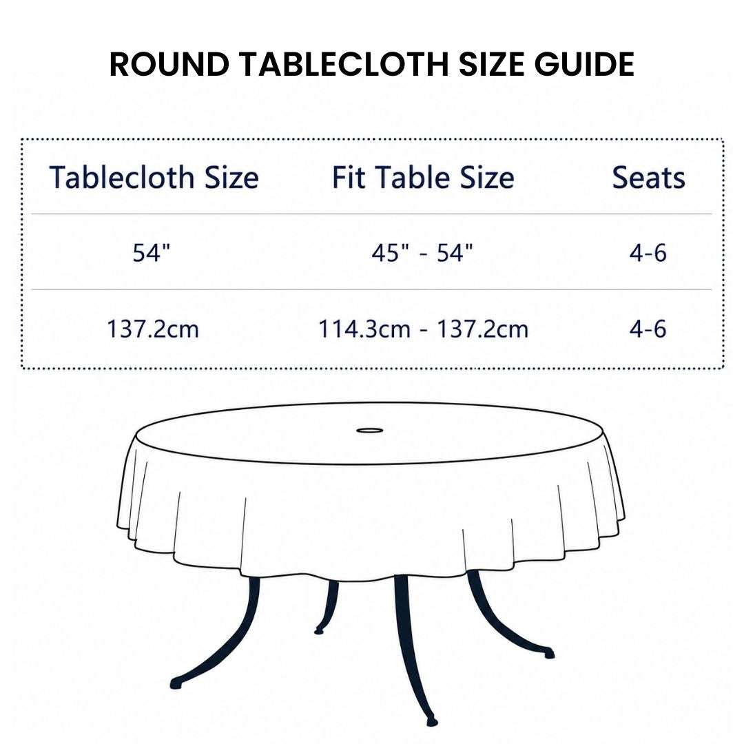 Outdoor Tablecloth with Zipper Opening - Easy Fit Around Your Parasol