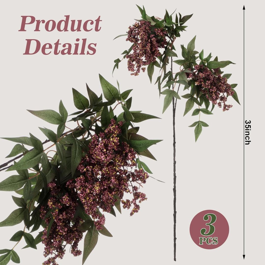 Faux Plum Berry Stems