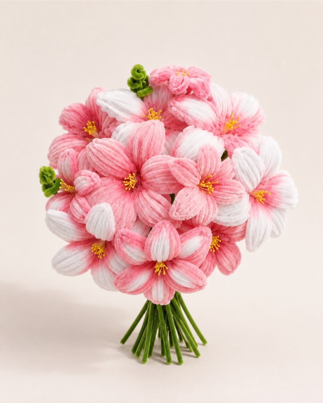 Handmade Pipe Cleaner Bouquet – Blush Lily