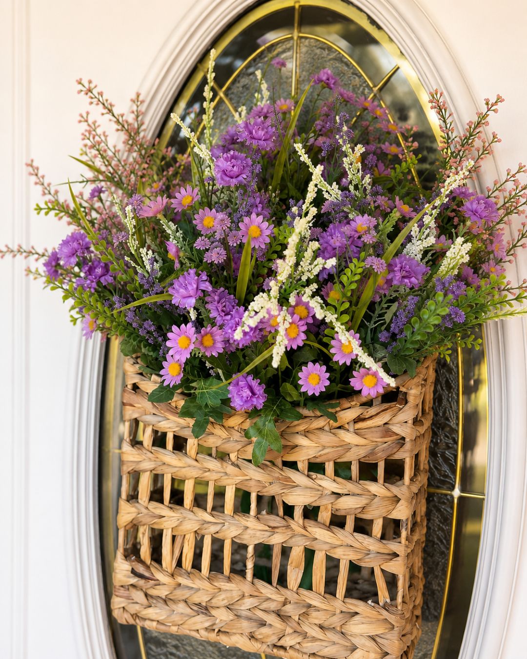 The Faux Wildflower Door Basket