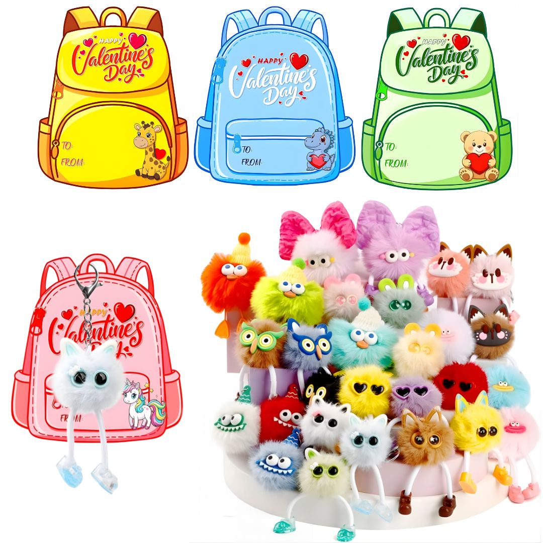 Kids plush keychain set