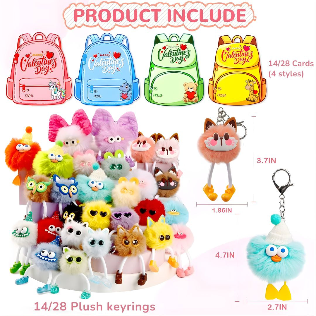 Kids plush keychain set