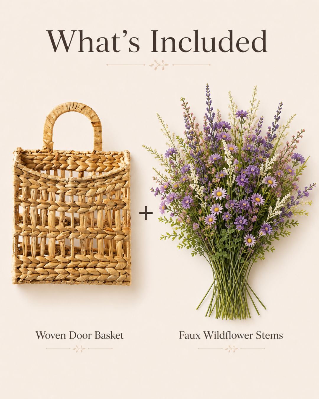 The Faux Wildflower Door Basket