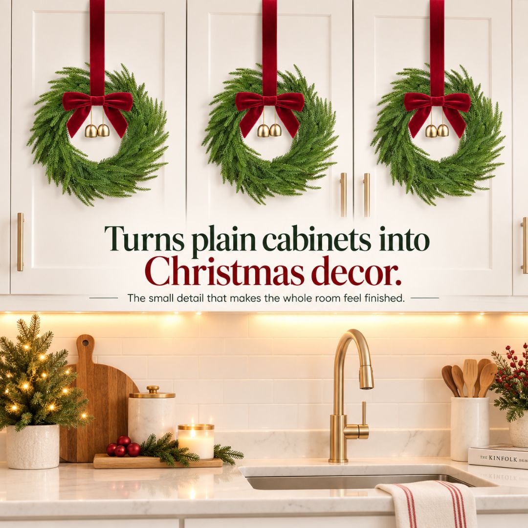 Mini Christmas cabinet wreaths