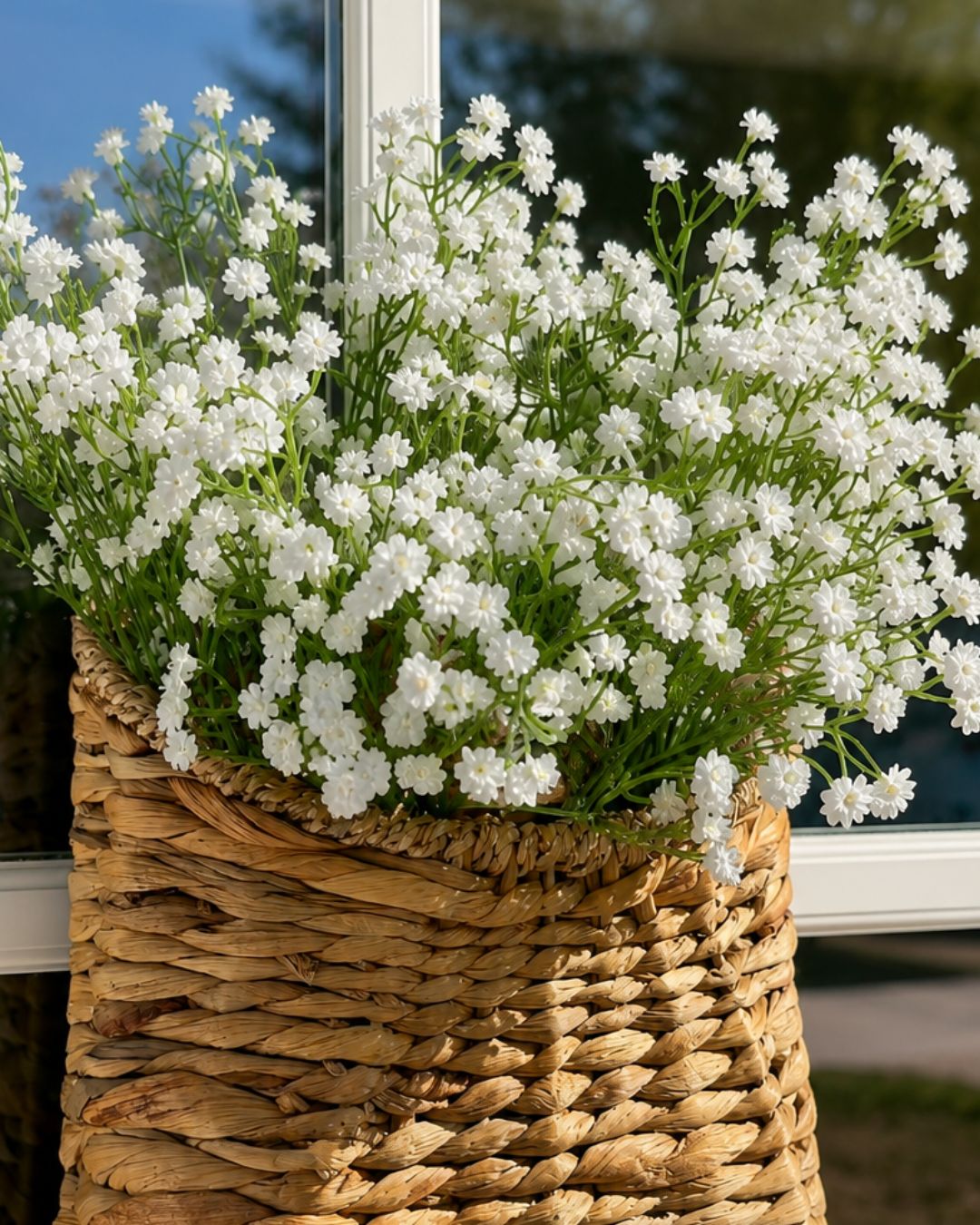 The Faux Baby's Breath Door Basket