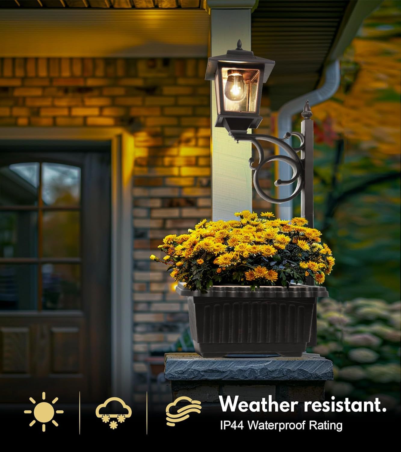 Solar lamp post with planter
