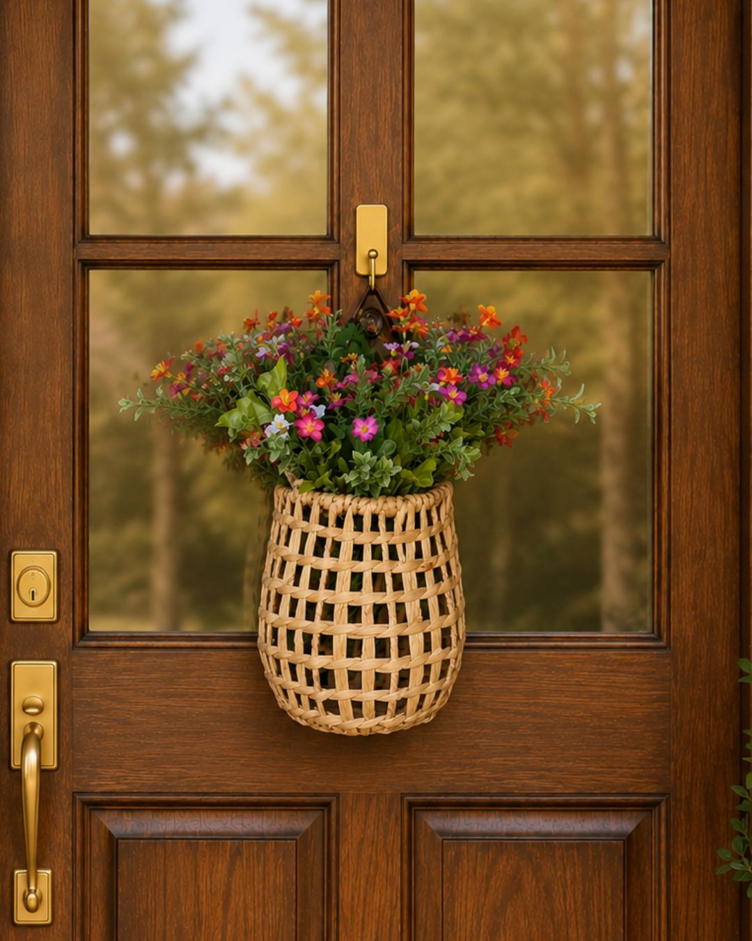 The Faux Garden Flower Door Basket