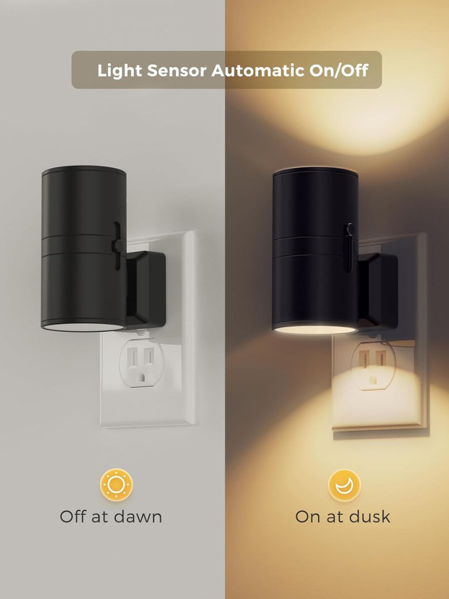 Plug-In Night Light with Auto Sensor and Adjustable Brightness