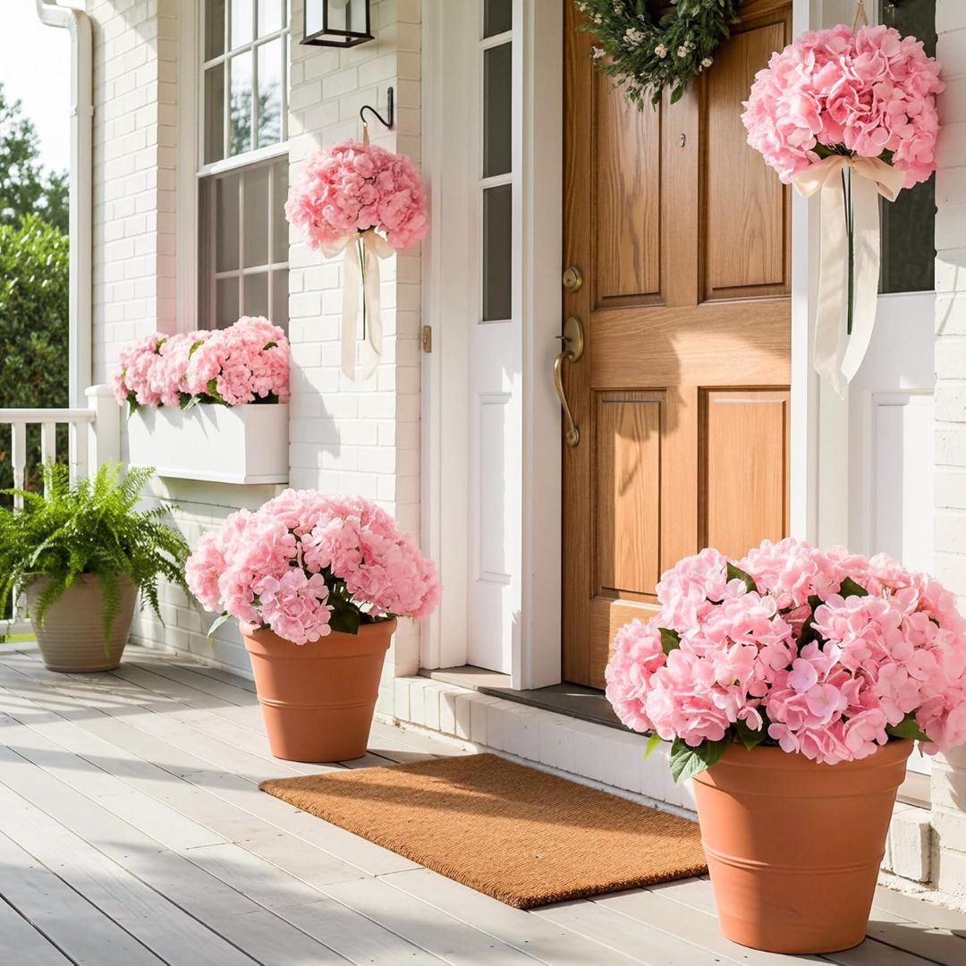 Faux Outdoor Hydrangeas: Weatherproof and UV-Resistant