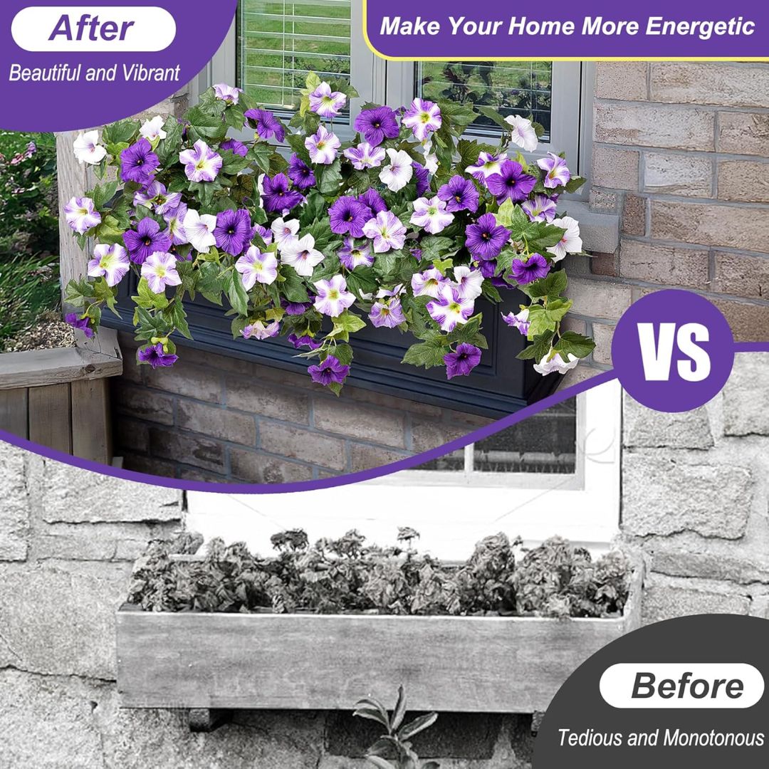 Lifelike Faux Petunias: Weatherproof and UV-Resistant