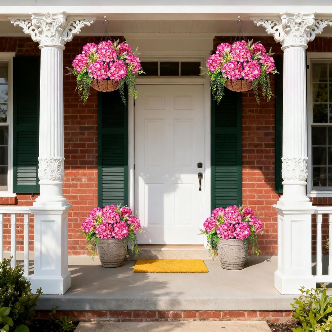 Artificial Hanging Hydrangea Basket