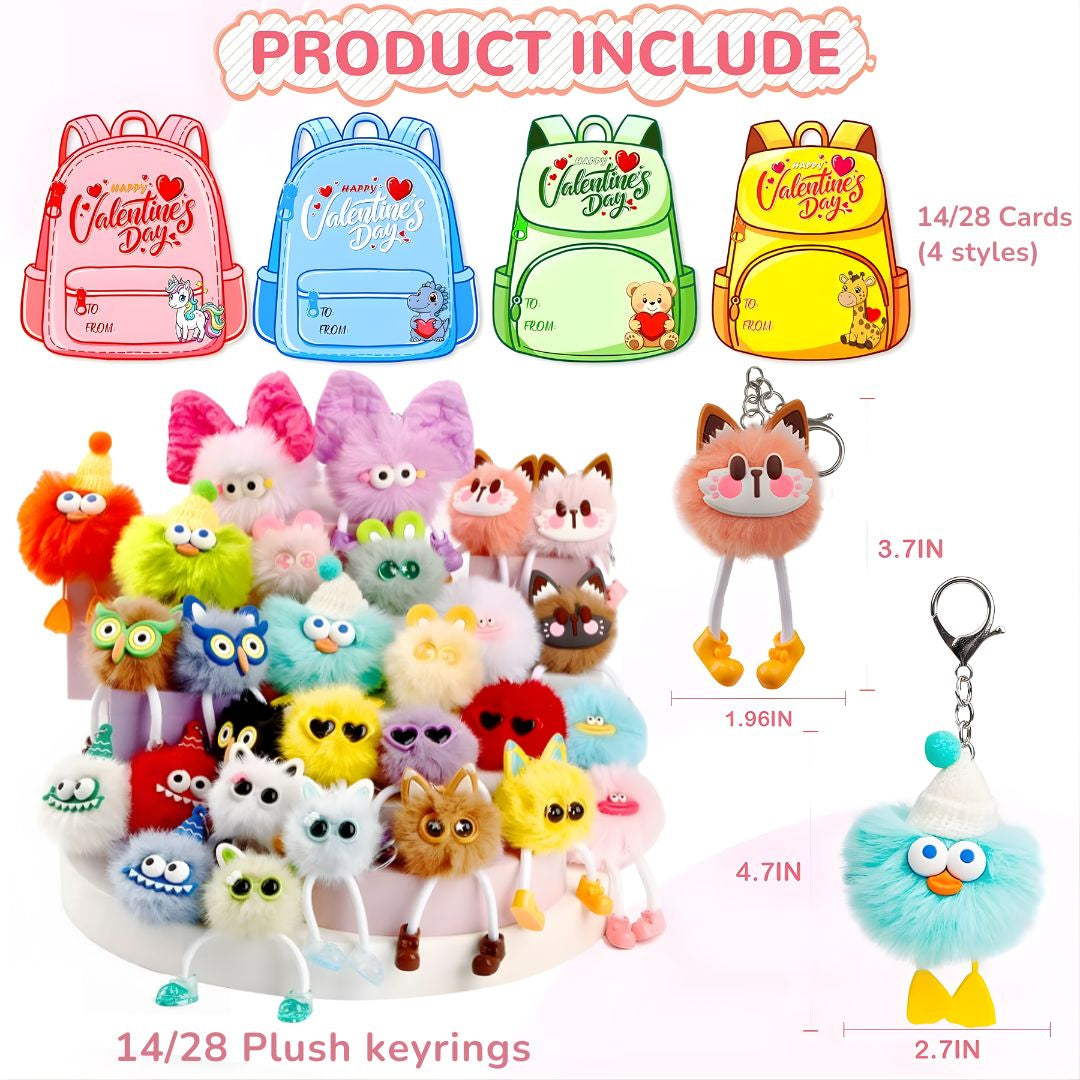 Kids plush keychain set