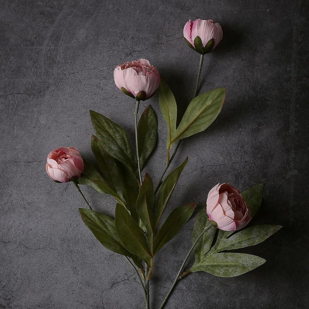 Faux Silk Peony Stems
