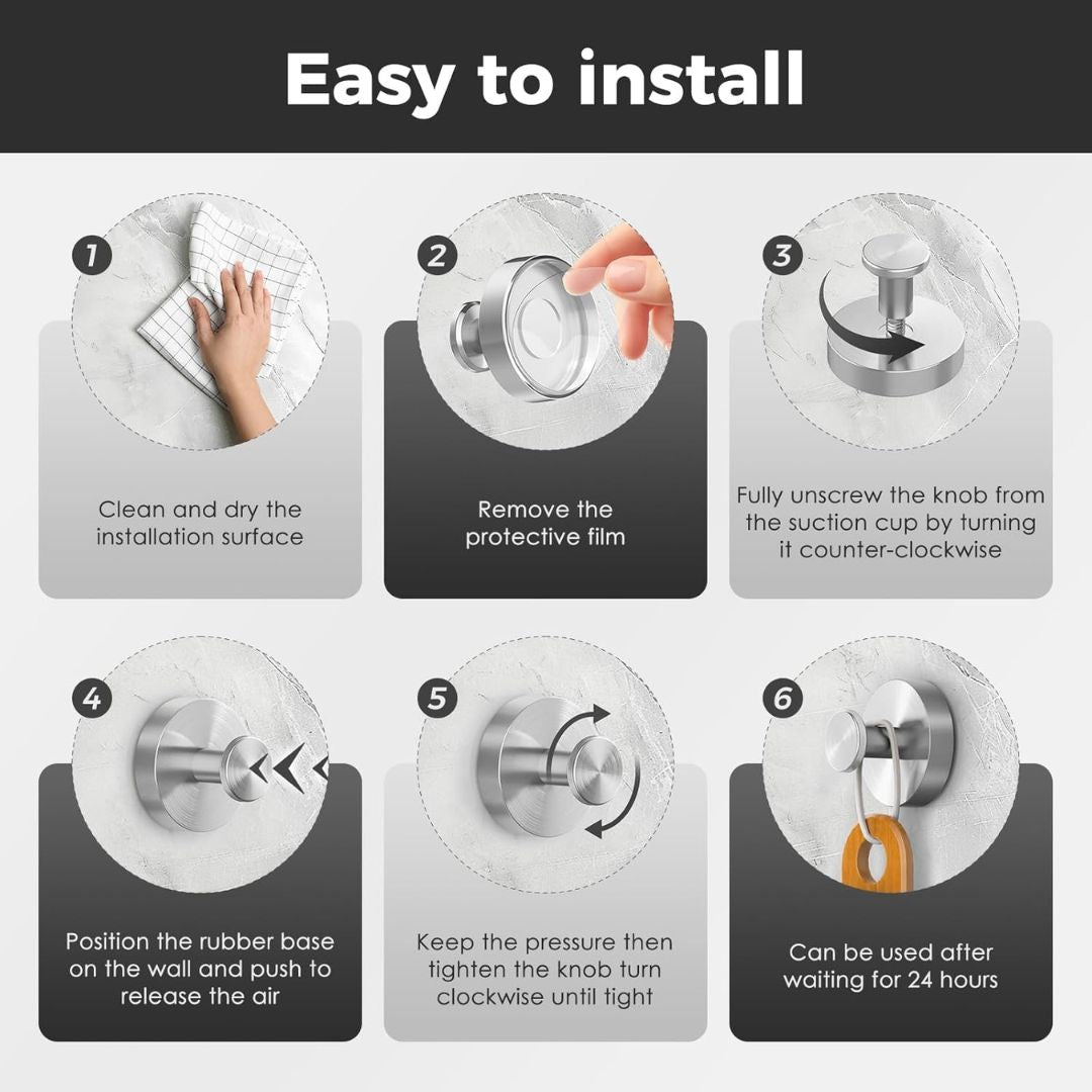 Hook set with strong suction for bathroom and kitchen
