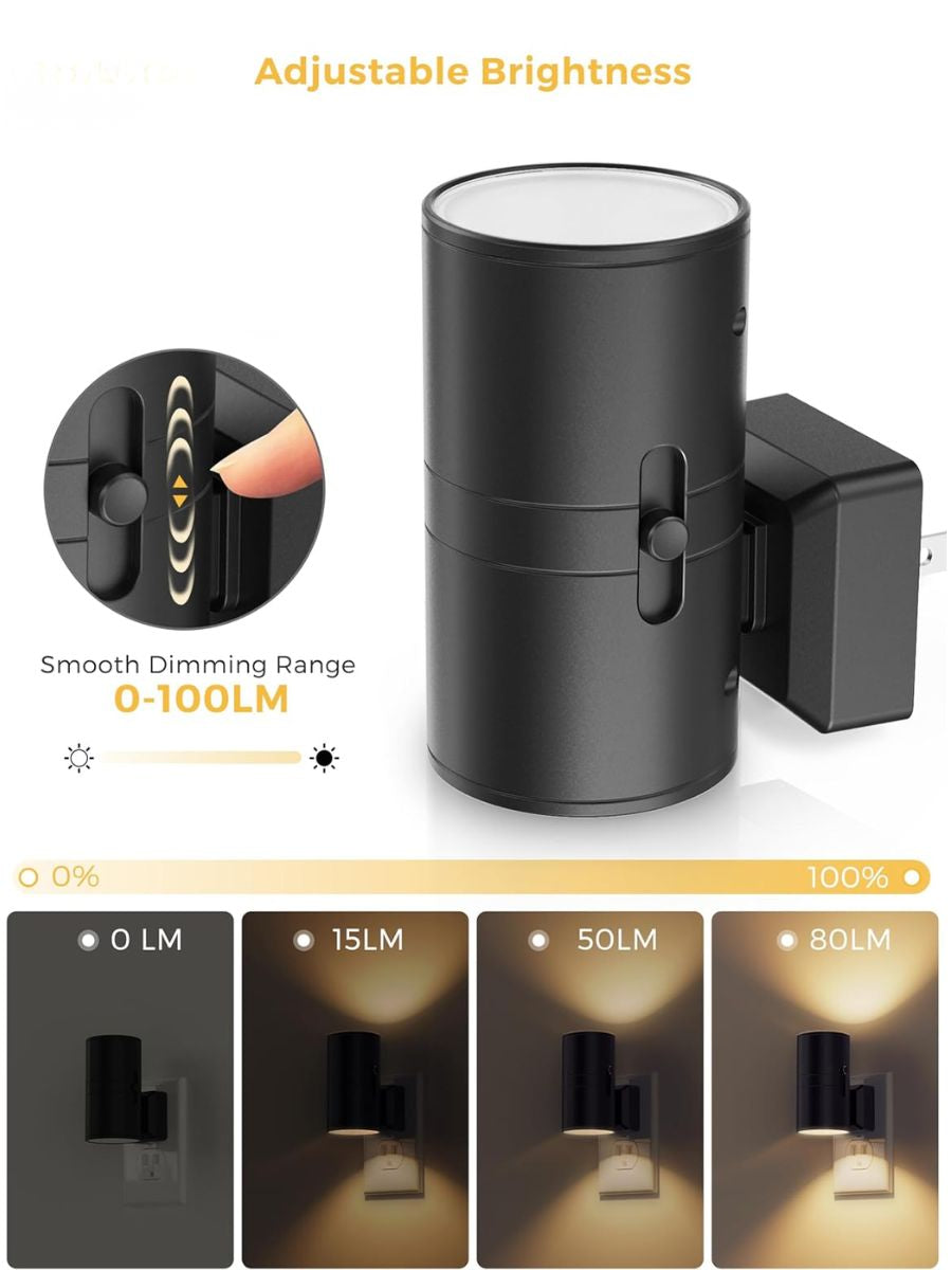Plug-In Night Light with Auto Sensor and Adjustable Brightness