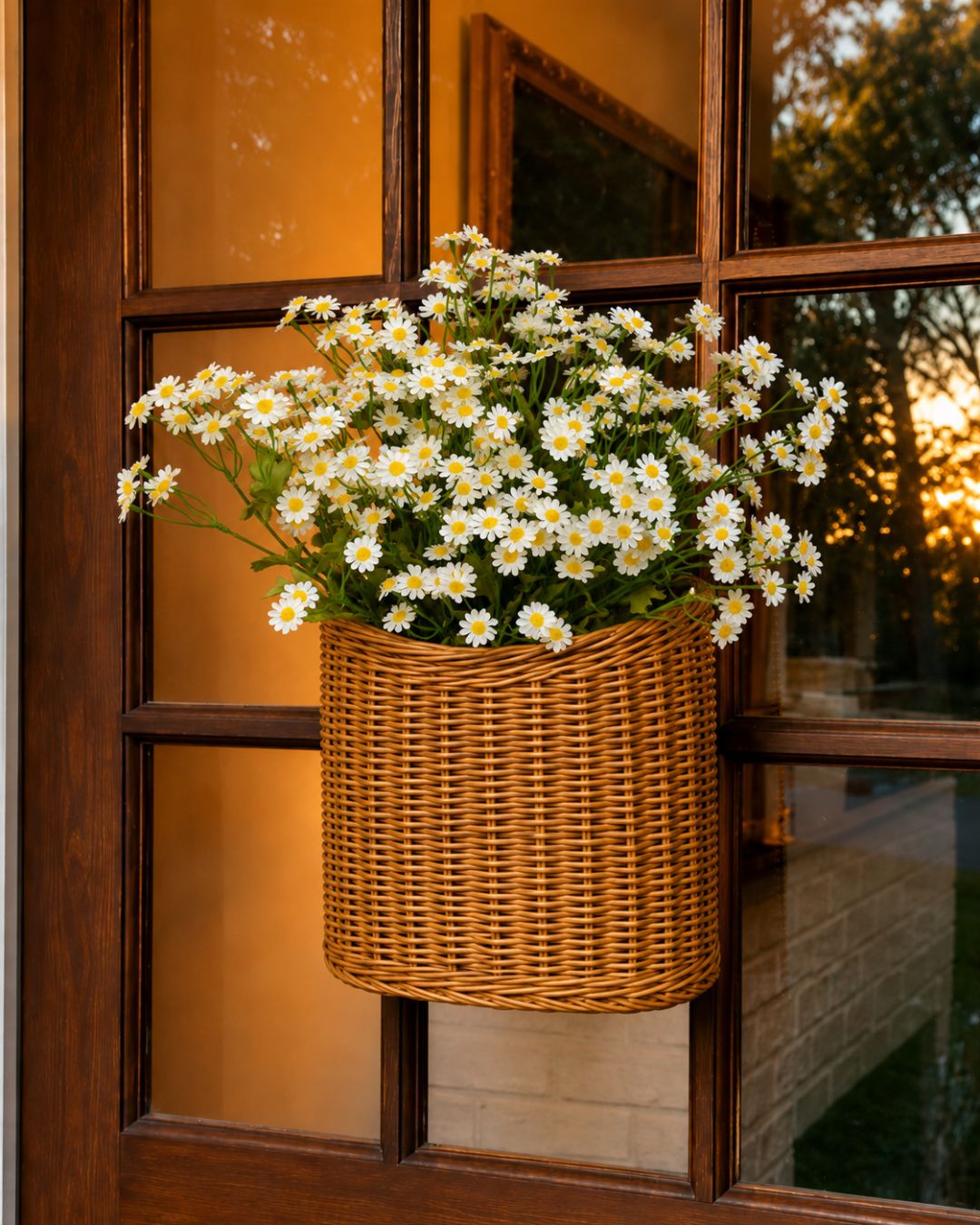 The Faux Daisy Door Basket
