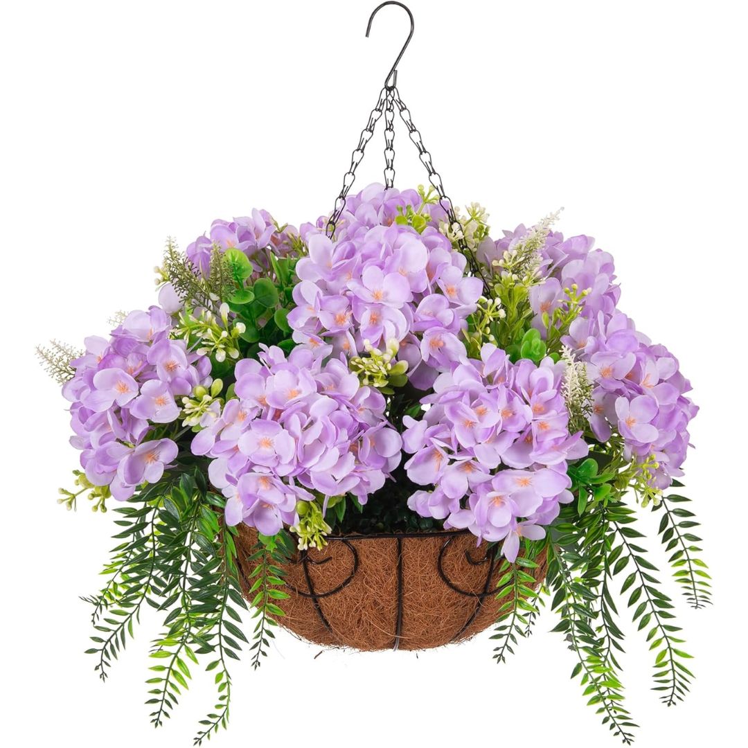 Artificial Hanging Hydrangea Basket