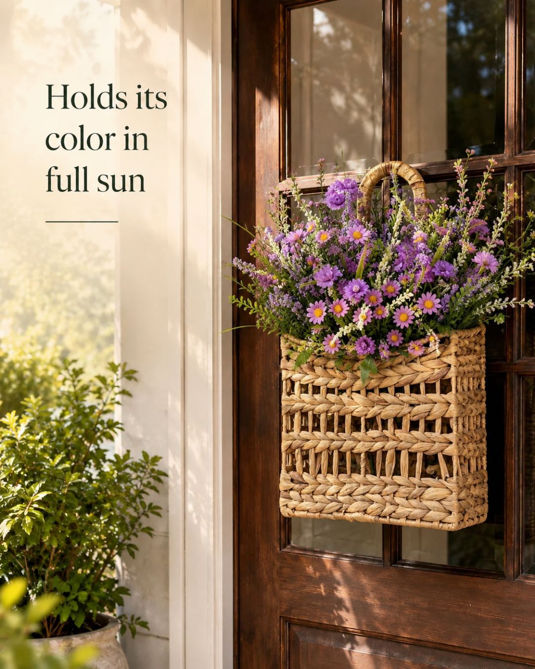 The Faux Wildflower Door Basket