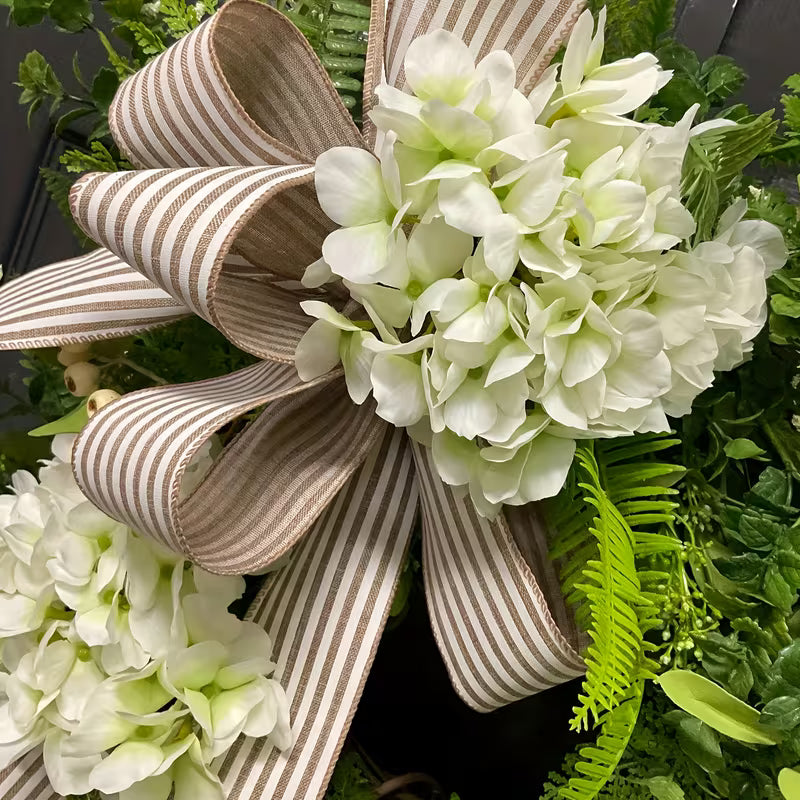 Faux Hydrangea Door Wreath