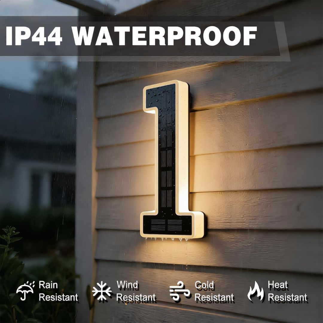 Solar LED House Number Sign