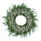 Faux Eucalyptus and Baby's Breath Door Wreath