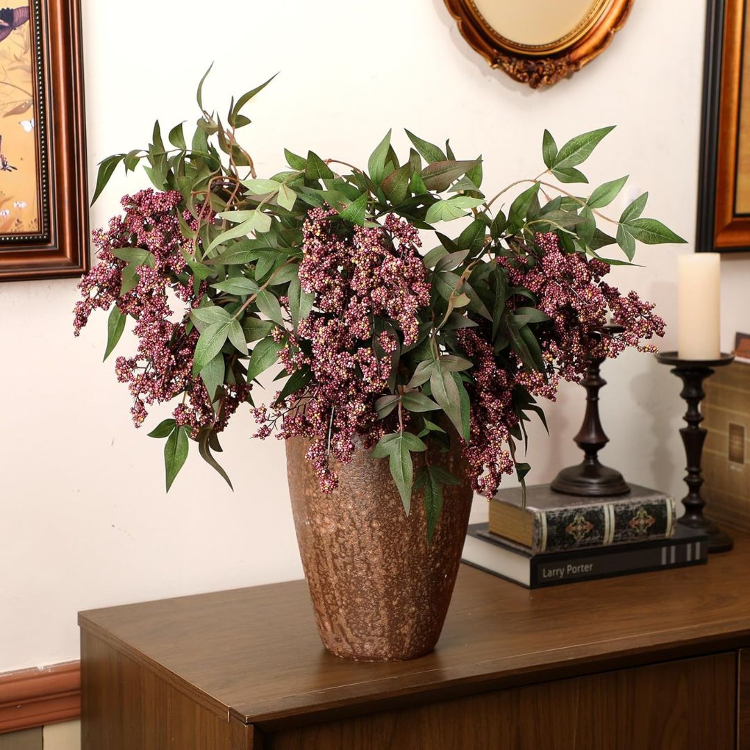 Faux Plum Berry Stems