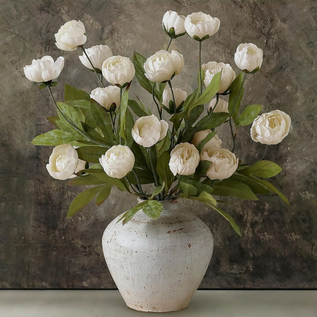 Faux Silk Peony Stems