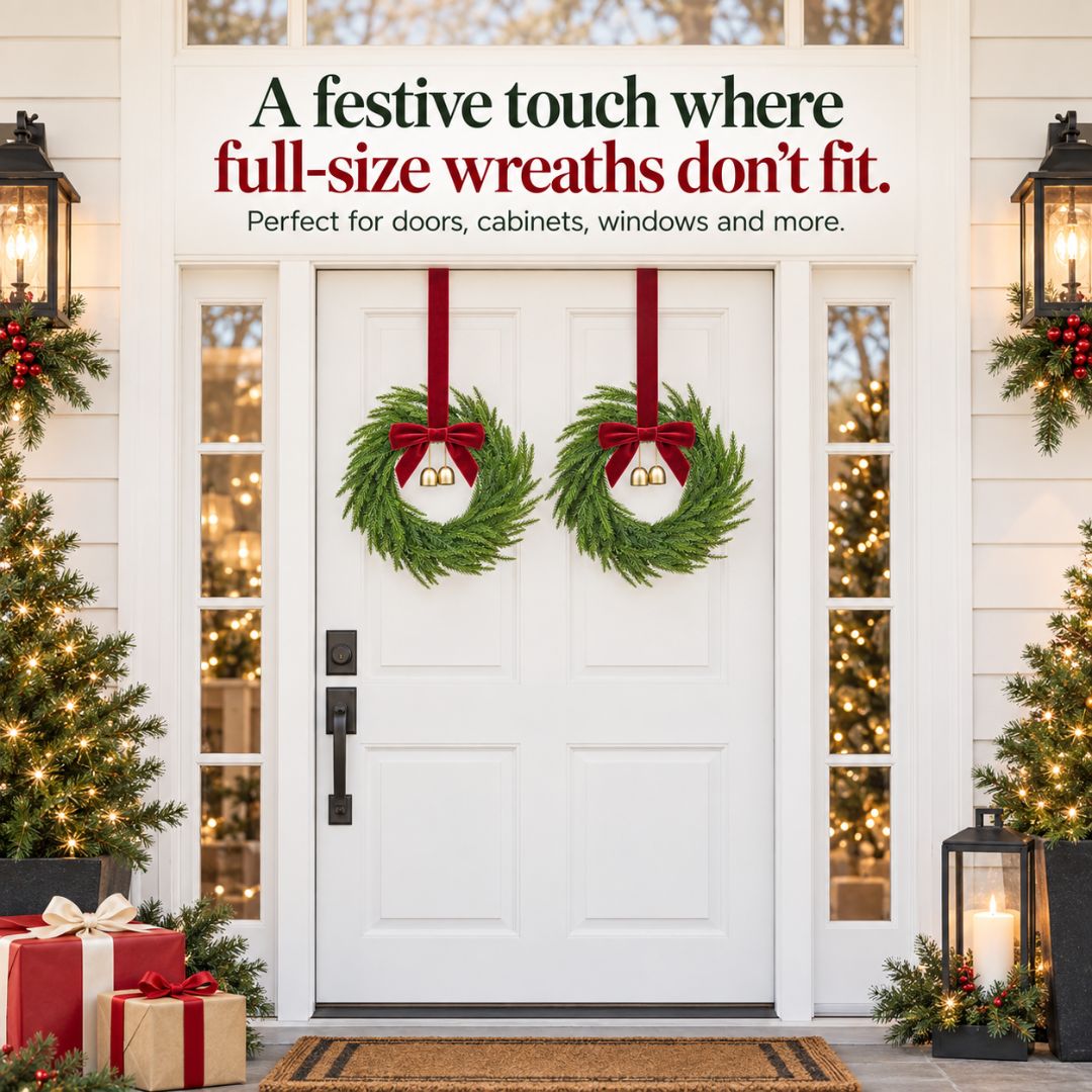 Mini Christmas cabinet wreaths