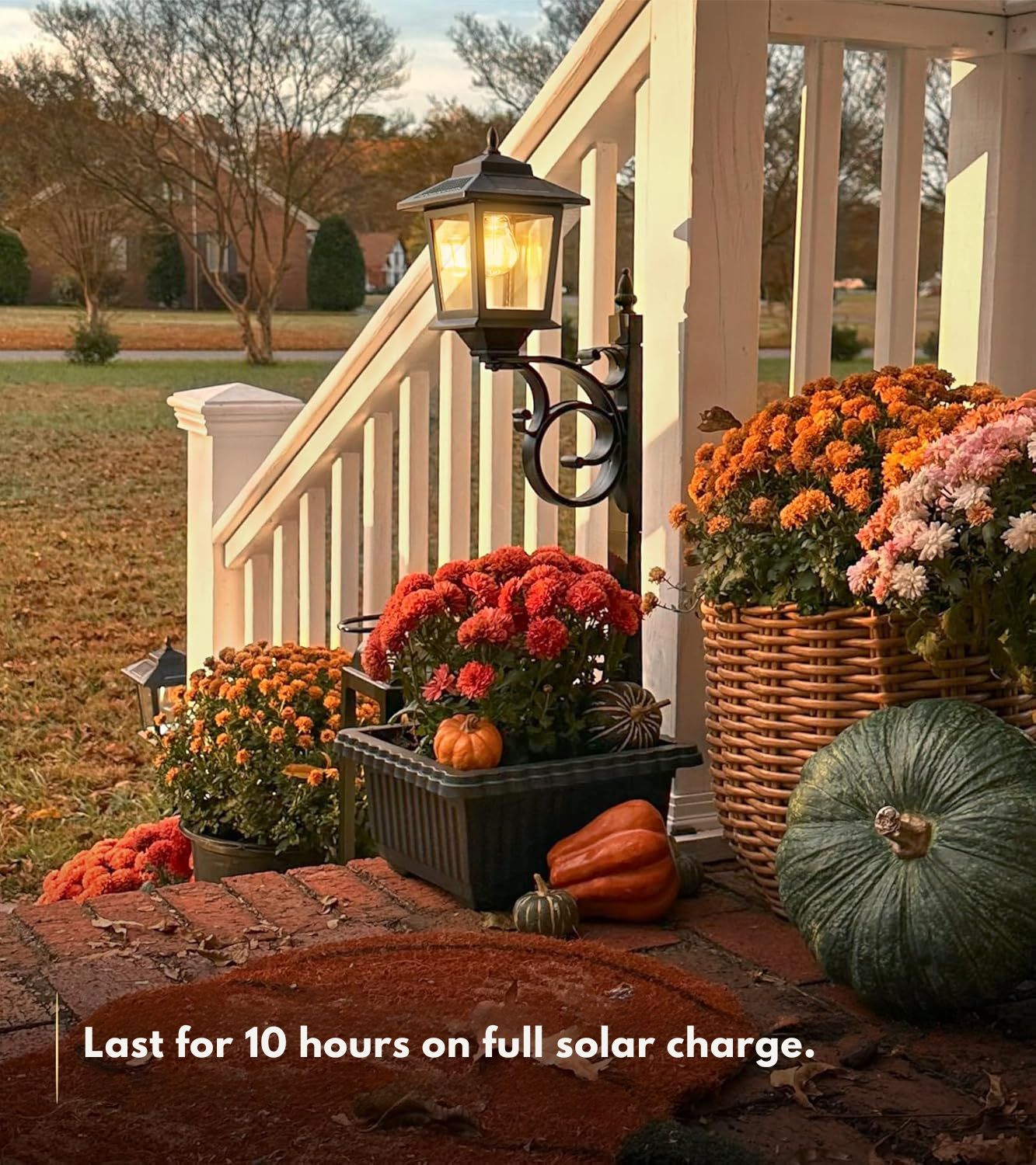 Solar lamp post with planter