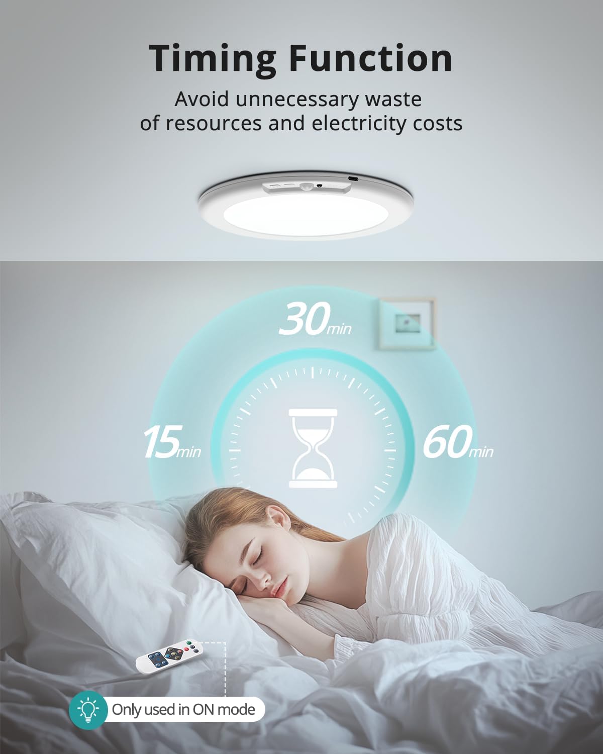 Wireless ceiling light - motion sensor and remote control