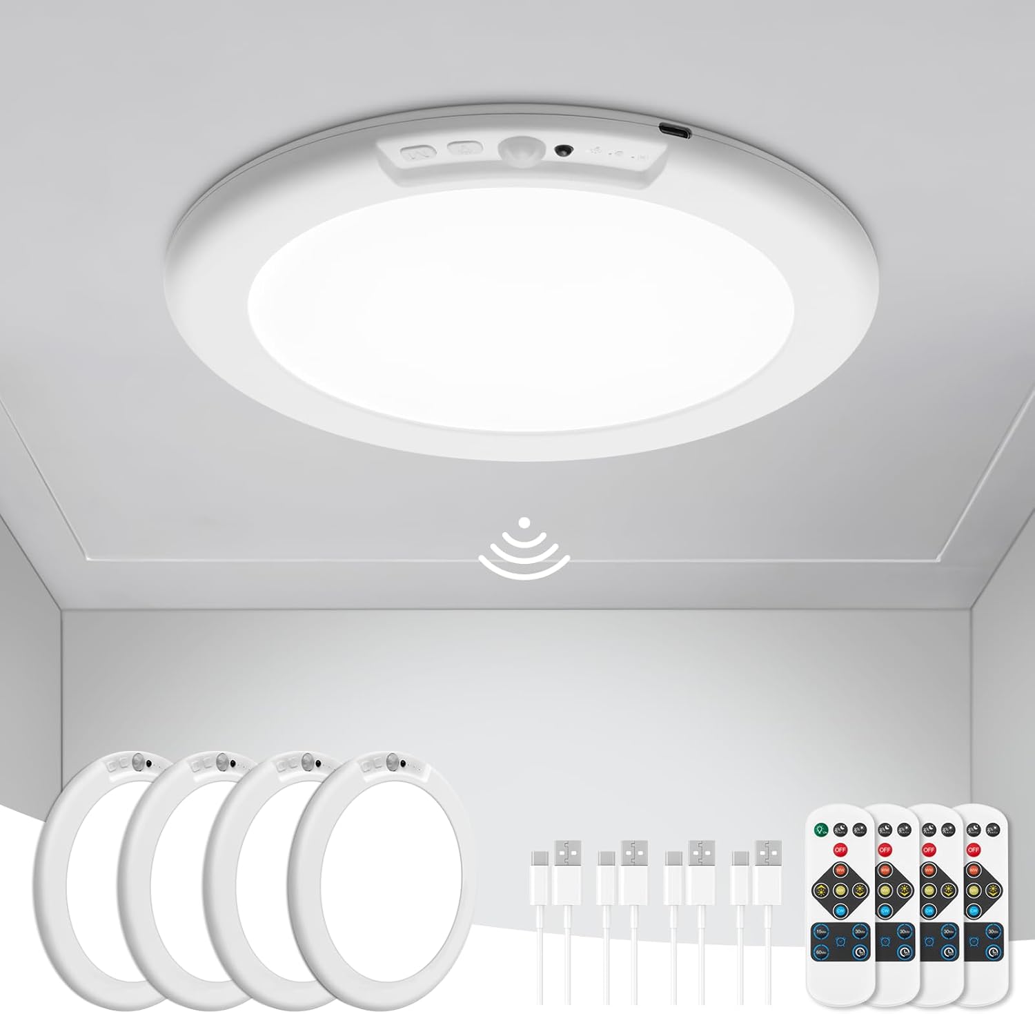 Wireless ceiling light - motion sensor and remote control