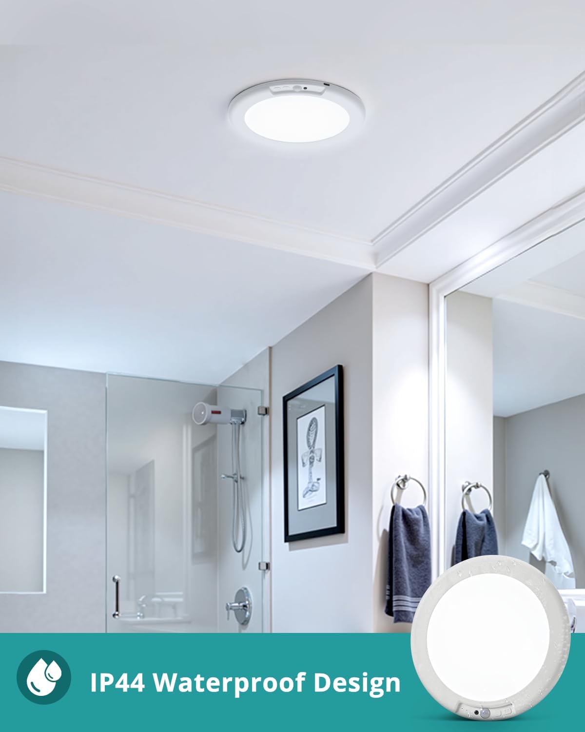 Wireless ceiling light - motion sensor and remote control