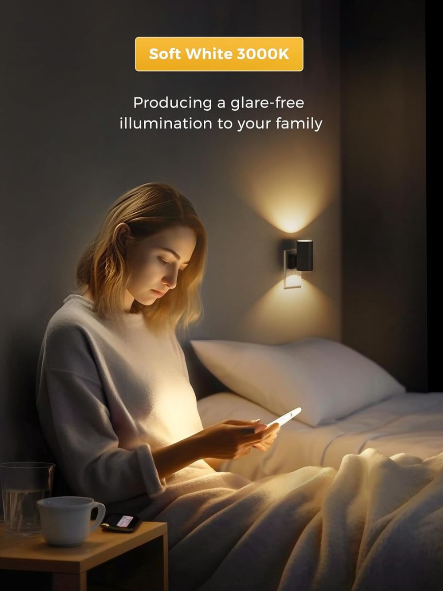 Plug-In Night Light with Auto Sensor and Adjustable Brightness