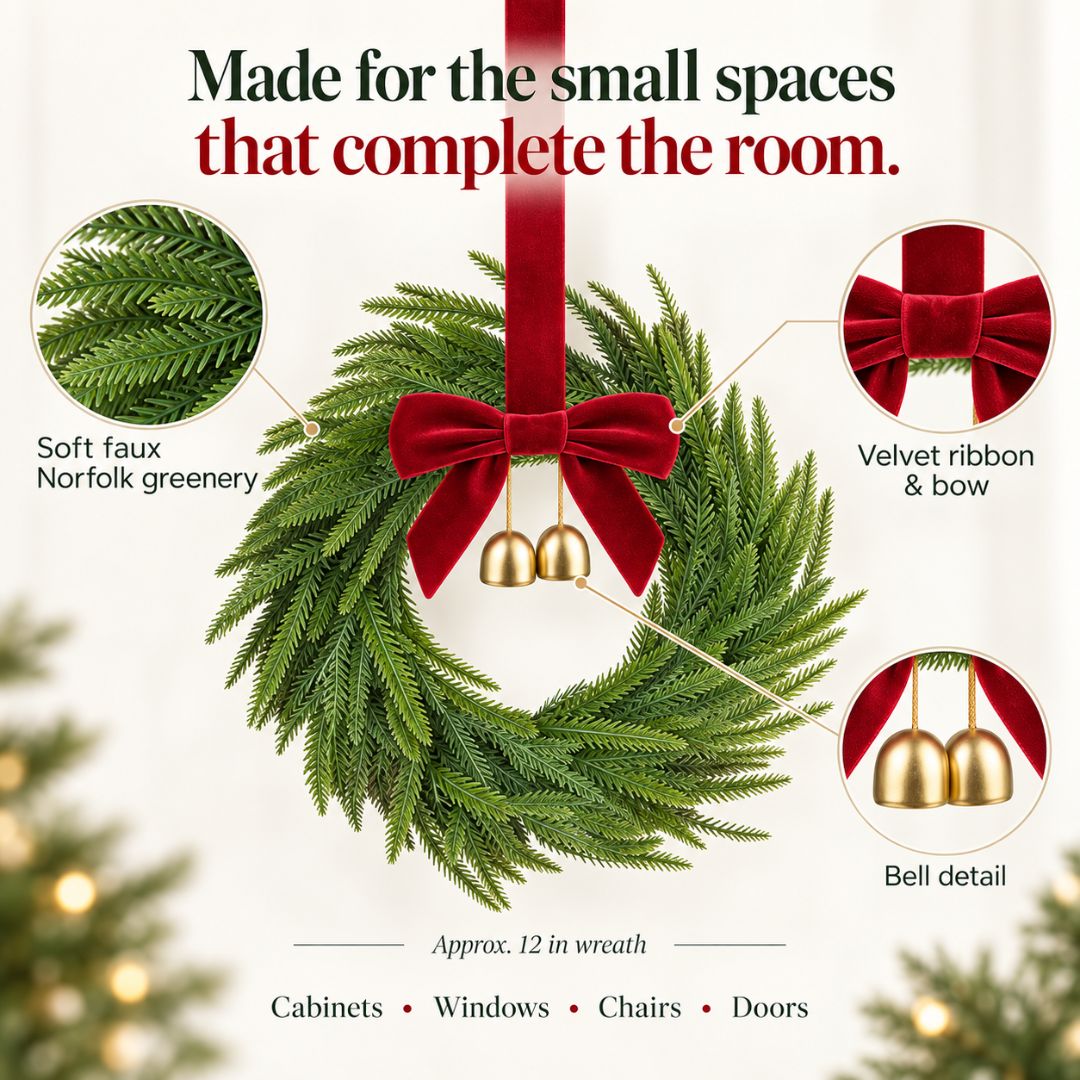 Mini Christmas cabinet wreaths