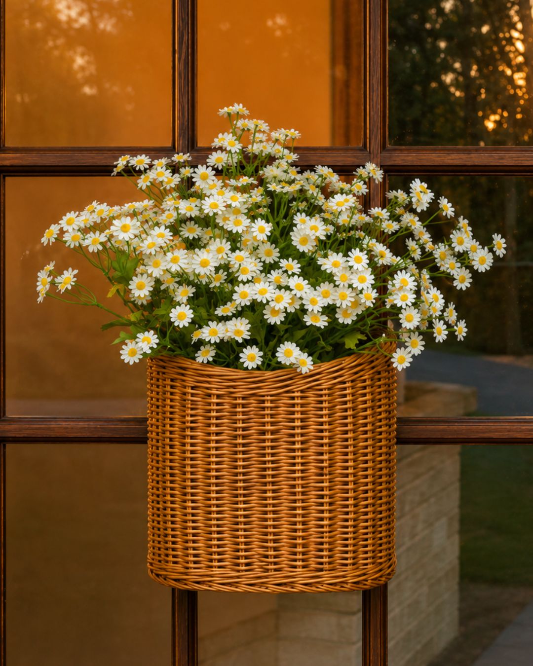 The Faux Daisy Door Basket