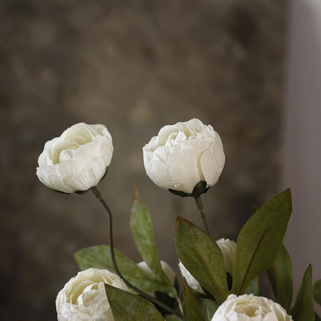 Faux Silk Peony Stems